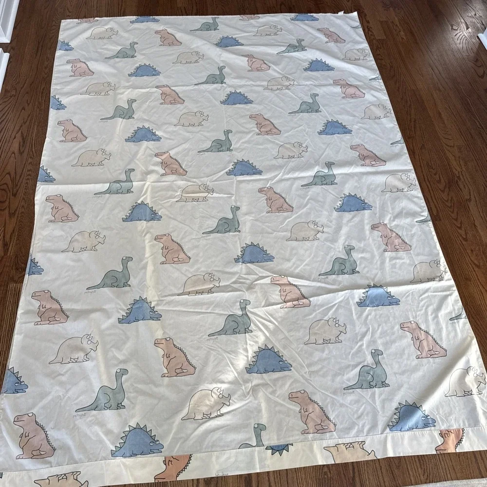 Vintage Sandra Boynton‎ Twin Sheet Set Dinosaur Print Bedding Martex Fabric 80s